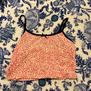 Pink Cheetah Print Tank Top Crop
